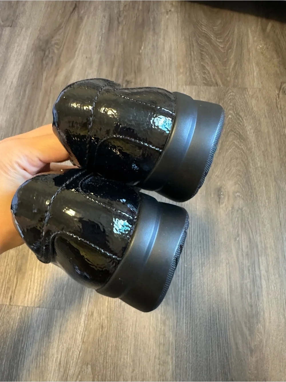 Clarks Black Patent Slip-On Loafers for Women